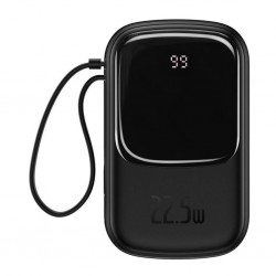 Baseus Qpow Pro Dijital Göstergeli 10000mAh 22.5W Hızlı Şarj Powerbank (Siyah)
