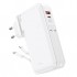 Hoco J126 USB-A+Type-C Çıkışlı Type-c+Lightning Kablolu 10000mAh Powerbank Şarj Aleti (Beyaz)