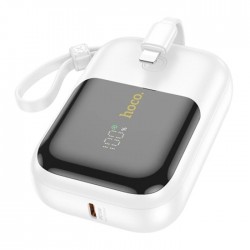 HOCO Q20 Fountain 10000mAh 22.5W+PD20W Dijital Göstergeli Kablolu Powerbank (Beyaz)