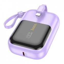 HOCO Q20 Fountain 10000mAh 22.5W+PD20W Dijital Göstergeli Kablolu Powerbank (Mor)