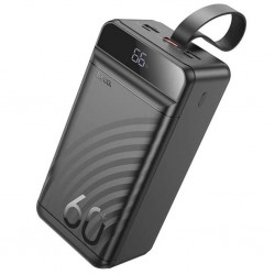 HOCO J123C Element 22.5W+PD20W 60000mAh Dijital Göstergeli Hızlı Şarj Powerbank (Siyah)