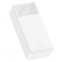 Baseus Bipow 15W Hızlı Şarj 30000 mAh LED Göstergeli Powerbank (Beyaz)