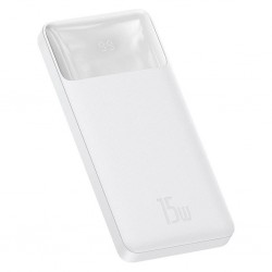 Baseus Bipow 15W Hızlı Şarj 10000 mAh LED Göstergeli Powerbank (Beyaz)
