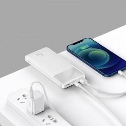 Baseus Bipow 15W Hızlı Şarj 10000 mAh LED Göstergeli Powerbank (Beyaz)