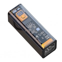Universal 22.5W PD 30000 mAh Transparan Led Göstergeli Powerbank (Siyah)