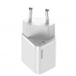 Baseus Super Si 1C 30W PD Type-C Hızlı Şarj Adaptörü - İPhone 15-14-13-12-11 Hızlı Şarj (Beyaz)
