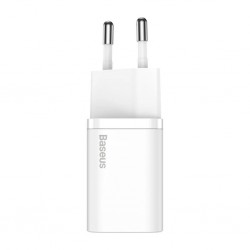 Baseus Super Si 1C 25W PD Type-C Hızlı Şarj Adaptörü - İPhone 15-14-13-12-11 Hızlı Şarj (Beyaz)