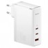 Baseus GaN5 Pro 140W Fast Charger 2 Type-C+1 USB PD Ultra Hızlı Şarj Aleti+Baseus Şarj Kablosu (Beyaz)