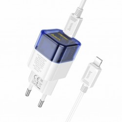 HOCO C131A Platinum PD30W+QC3.0 Girişli Hızlı Şarj Başlığı Ve Type-C To iPhone Lightning Kablo (Mavi)