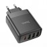 HOCO C127A PD45W 3 USB + 1 Type-C Girişli Hızlı Şarj Adaptörü Başlığı (Siyah)