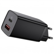 BASEUS GAN2 Lite 65W Hızlı Şarj Aleti PD Quick Charging (Siyah)