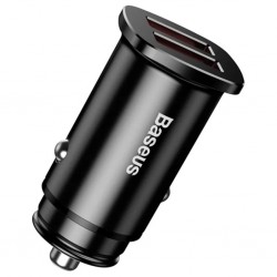 Baseus Square Metal 30W QC3.0 Dual Hızlı Araç Şarjı (Siyah)