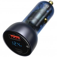 Baseus Particular Digital Display 65W QC+PPS Dual Dijital Göstergeli Hızlı Araç Şarj Cihazı (Siyah)
