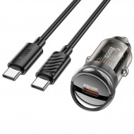 Hoco Z53 Sight 30 W Type-C Kablolu Hızlı Araç Şarj Aleti (Siyah)