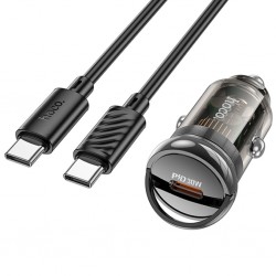 Hoco Z53 Sight 30 W Type-C Kablolu Hızlı Araç Şarj Aleti (Siyah)