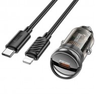 Hoco Z53 Sight 30 W Lightning Kablolu Hızlı Araç Şarj Aleti (Siyah)