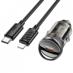 Hoco Z53 Sight 30 W Lightning Kablolu Hızlı Araç Şarj Aleti (Siyah)