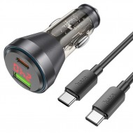 Hoco NZ12B Unimpeded 48 W Type-C Kablolu Hızlı Araç Şarj Aleti (Siyah)
