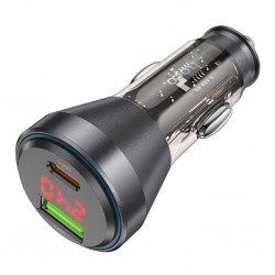 HOCO NZ12B Unimpeded PD48W USB + Type-C Araç Çakmaklık Hızlı Şarj Aleti (Siyah)