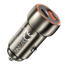 HOCO Z46A PD20W+QC3.0 USB+Type-C Giriş Araç içi Çakmaklık Hızlı Şarj Aleti (Siyah)