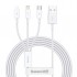 Baseus Superior Series Micro+Lightning+Type-C Üçlü Hızlı Şarj Veri Kablosu 3.5A 1.5M (Beyaz)