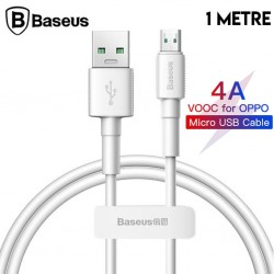Baseus Mini White Micro USB 4A OPPO VIVO Dash Usb Şarj Kablosu 1Metre (Beyaz)
