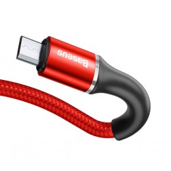 Baseus halo Mikro Usb 3A Hızlı Şarj 0.25CM Kısa Power Bank için Şarj Kablosu (Kırmızı)