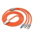 3 in 1 Usb to Type-C + Micro Usb + Lightning 120W Hızlı Şarj Kablosu (Turuncu)