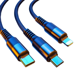 WEKOME 3WDC-125 3in1 Type-C+İPhone+Micro Usb Şarj Kablsu 120CM (Siyah)