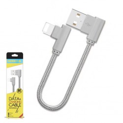 iPhone Lightning L Tipi Yan Halat Usb Kablo 20cm (Gri)