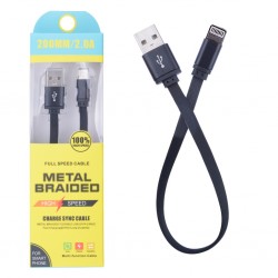 İPhone 13-12-11 8-7 Kısa Şarj Usb Kablosu 20cm (Siyah)