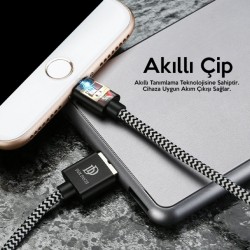 Dux Ducis K-One Cable iPhone Lightning Usb Şarj Kablosu 1 Metre (Siyah)