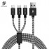 DUX DUCIS 3 in 1 Usb to Type-C + Micro Usb + Lightning Hızlı Şarj Kablosu 120 Cm (Siyah)