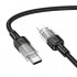 Hoco U129 Transparan Type-C to Lightning Data ve Şarj Kablosu 1m (Siyah)