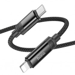 HOCO U126 Lantern 100W Type-C to iPhone Lightning Hızlı Data ve Şarj Kablosu (Siyah)