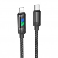 HOCO U126 Lantern 100W Type-C to iPhone Lightning Hızlı Data ve Şarj Kablosu (Siyah)
