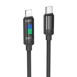HOCO U126 Lantern 100W Type-C to iPhone Lightning Hızlı Data ve Şarj Kablosu (Siyah)