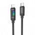 HOCO U126 Lantern 100W Type-C to iPhone Lightning Hızlı Data ve Şarj Kablosu (Siyah)