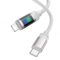 HOCO U126 Lantern 100W Type-C to iPhone Lightning Hızlı Data ve Şarj Kablosu (Gri)