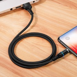 Usams Aluminium Alloy Mıknatıslı Başlık İPhone 14-13-12-11 usb Şarj Kablosu (Siyah)