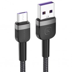 KUULAA Mikro Usb 3A Hızlı Şarj 0.50CM kısa Android Mikro Usb Şarj Kablosu (Siyah-Gri)
