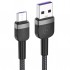 KUULAA Mikro Usb 3A Hızlı Şarj 0.50CM kısa Android Mikro Usb Şarj Kablosu (Siyah-Gri)