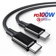 USB Type-C PD3.1 100W(20V-5A) Hızlı Şarj Data Kablosu 1 Metre (Siyah)