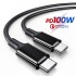 USB Type-C PD3.1 100W(20V-5A) Hızlı Şarj Data Kablosu 1 Metre (Siyah)