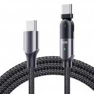 USB Type-C Pd 60W Döner Başlıklı Hızlı Şarj Kablosu 2 Metre (Siyah)