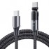USB Type-C Pd 60W Döner Başlıklı Hızlı Şarj Kablosu 2 Metre (Siyah)