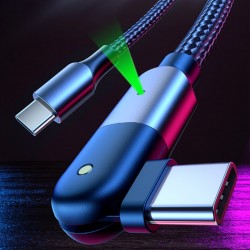 USB Type-C Pd 60W Döner Başlıklı Hızlı Şarj Kablosu 2 Metre (Siyah)