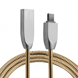 Usb Type-C Zinc Alloy Dayanıklı 2,4 A Metal Usb Kablo (Gold)