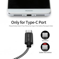 DUX DUCIS Usb Type C Kopmaz Yırtılmaz Usb kablo Hızlı Şarj 1 metre (Siyah-Gri)