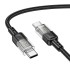 Hoco U129 Transparan Type-C to Type-C Data ve Şarj Kablosu 1m (Siyah)